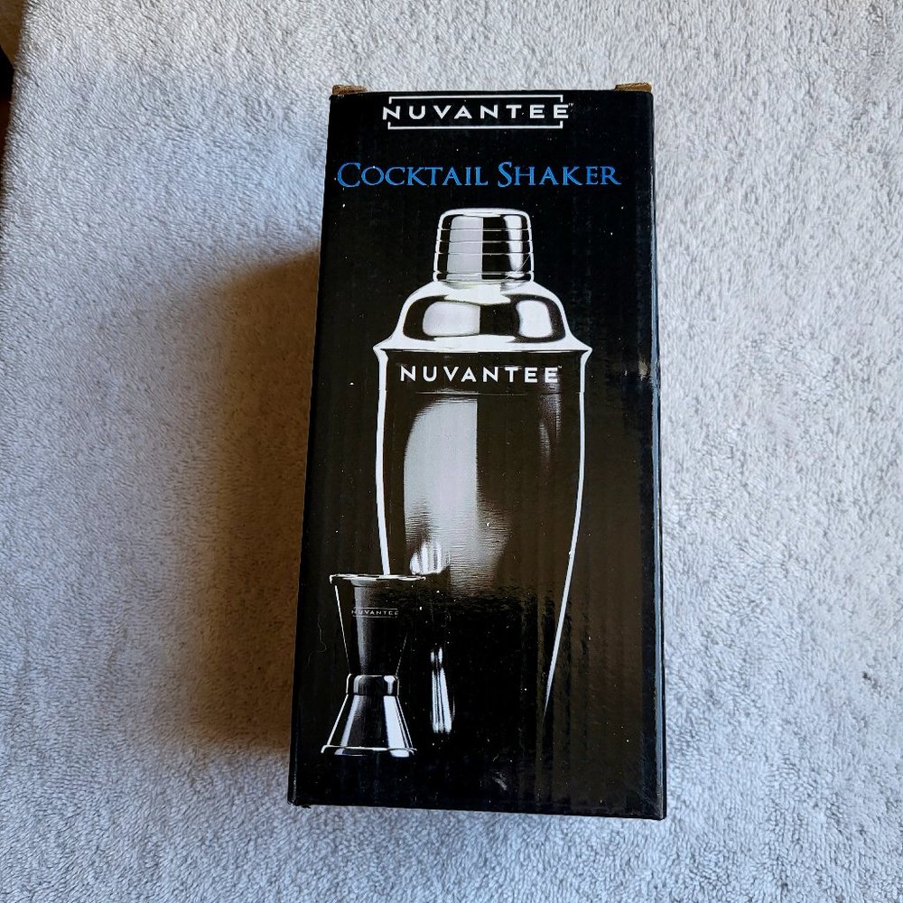 Nuvantee Cocktail Shaker Set 24oz leak proof stainless steel/jigger/strainer new